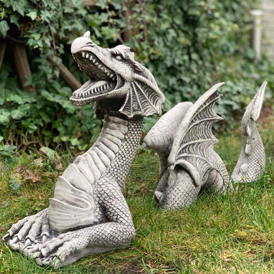 Large Gothic Dragon Garden Statue