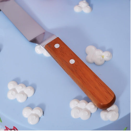 10 Inch Stainless Steel Butter Cake Cream Knife Spatula Wooden Handle Kitchen Smoother Spreader Fondant Pastry Cake Decor