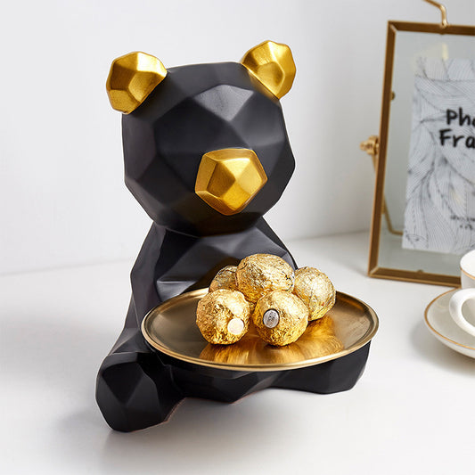 Light Luxury Bear  Key Tray Home Decoration